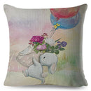 Axyaa Nordic Watercolor Animal Pillow Cover Set for Sofa, 45x45cm