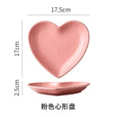 Axyaa Ceramic Love Plate Set - Snack, Jewelry, Cake, Fruit, Peach Heart