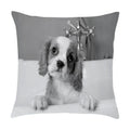 Axyaa Cute Pet Puppies Black and White Art Peach Skin Pillowcase