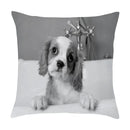 Axyaa Cute Pet Puppies Black and White Art Peach Skin Pillowcase