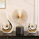 Axyaa Gold Swan Lovers Porcelain Figurines Room Decor Crafts