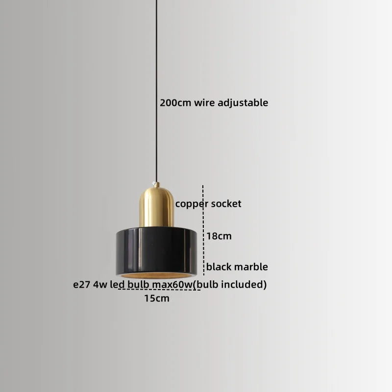 Axyaa Modern LED Marble Pendant Lamp for Luxury Home Decor