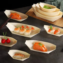 Axyaa Wood Veneer Sushi Boat Snack Plate Set Tea Point Creative Tableware