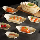 Axyaa Wood Veneer Sushi Boat Plate Snack Cuisine Tea Point Creative Tableware