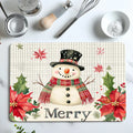Axyaa Christmas Holly Coffee Cup Mat - Non-slip Absorbent Diatoms Drain Mat for Kitchen