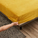 Axyaa Winter Plush Velvet Fitted Bed Sheet - Soft & Warm Double Bedspread Protector