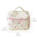 Axyaa Bow Makeup Bag: Large Capacity Portable Travel Toiletry Cosmetics Storage