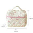 Axyaa Bow Makeup Bag: Large Capacity Portable Travel Toiletry Cosmetics Storage