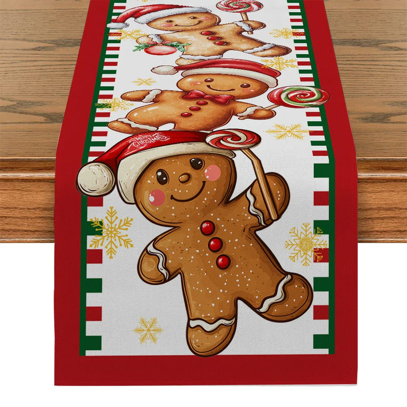 Axyaa Christmas Santa Table Runner for Dining Table Decoration