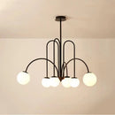 Axyaa Milky Glass Ball LED Chandelier for Kitchen Dining Living Bar Island