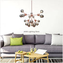 Axyaa Modern Chrome Plated Chandelier Rose Gold LED Suspension Lamp