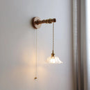 Axyaa Wabi Sabi Clear Glass LED Wall Lamp with Vintage Brass Socket
