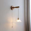 Axyaa Vintage Brass LED Wall Lamp Clear Glass Nordic Modern Stair Light