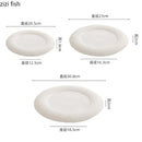 Axyaa White Pearl Dot Ceramic Steak Pasta Dessert Snack Plate Molecular Cuisine Tableware