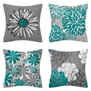 Axyaa Modern Daisy Grey Pillow Covers for Couch and Bed