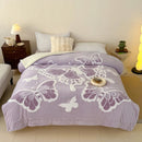 Axyaa 5D Butterfly Embossed Fleece Blanket | Queen Size | Thick & Cozy Plush Bedspread