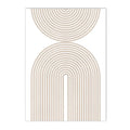 Axyaa Modern Geometric Beige Abstract Canvas Wall Art for Bedroom Decor