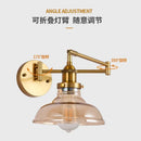 Axyaa Retro Rocker Glass Wall Lights Adjustable LED Wall Sconce Reading Lamps