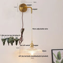 Axyaa LED Wall Lights Bar Clear Glass Bedside Lamp Stair Light Fixtures