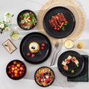 Axyaa Stoneware Black Reactive Glaze Dinnerware Set, Microwave Safe Plates & Bowls