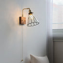 Axyaa Colorful Glass Gold Copper LED Wall Lamps with Switch - Bedroom, Bathroom, Stair Lighting