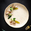 Axyaa Stone Patterned Ceramic Deep Plate Vintage Salad Soup Dessert Pasta Dish