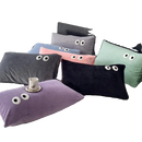 Axyaa Cartoon Big Eye Fleece Pillowcase 48*74 - Coral Velvet Embroidered Pillow Cover