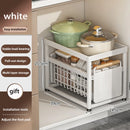 Axyaa Under Sink Organizer Sliding Drawer Storage Basket Shelves - Kitchen Cabinet Rack