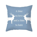 Axyaa Reindeer Print Cushion Cover: Nordic Modern Geometric Design for Home Sofa.