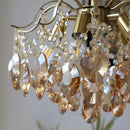 Axyaa Gold Metal Crystal LED Pendant Chandeliers for Luxury Home Decor and Lighting