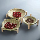 Axyaa Bamboo Dried Fruit Tray Decor Basket Stand Large Capacity Wedding