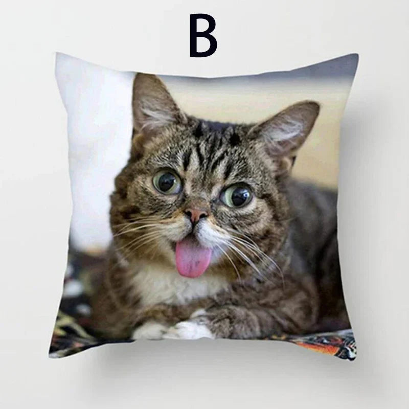 Cat Pattern Cushion Cover 45x45cm - Ideal Sofa & Home Decor Gift by Axyaa
