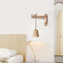 Axyaa Wood Stone LED Wall Lamp with Pull Switch, Stretching and Folding for Home Lighting