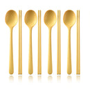 Axyaa Silicone Cutlery Set with Colorful Korean Chopsticks & Spoon