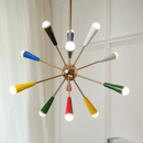 Axyaa French Cream Chandelier: Luxury Nordic Sputnik Fireworks Lamp for Living Room