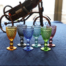 Axyaa 6-Piece 50ml Vintage Embossed Goblet Shot Glass Set