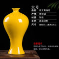 Axyaa Yellow Glazed Ceramic Vase - Elegant Home Décor and Craft Decoration