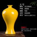 Axyaa Yellow Glazed Ceramic Vase - Elegant Home Décor and Craft Decoration
