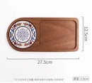 Axyaa Solid Wood Breakfast Tray Walnut Dried Fruit Dim Sum Bread Western Food Tray