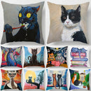 Axyaa Cartoon Cat Pillow Cover for Home Office Bedroom Sofa Car Decoration