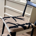 Axyaa Cozy Jacquard Lamb Wool Seat Cushion - Bear Stripe Design