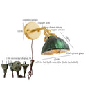 Axyaa Glass LED Wall Sconce Lamp Pull Chain Switch Night Light