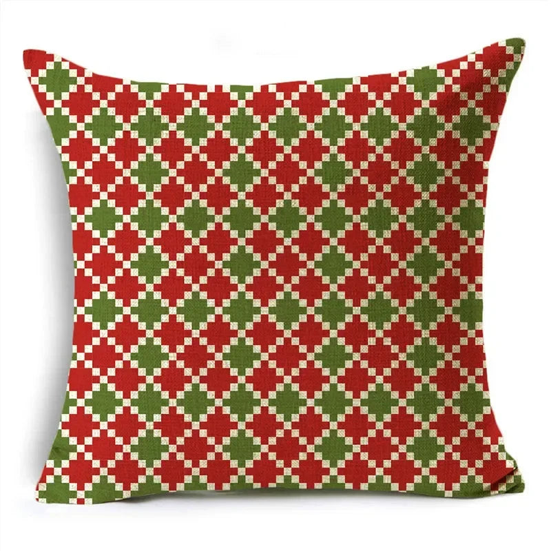 Axyaa Christmas Linen Pillowcase 45x45cm - Festive Home Decor & Gifts