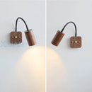 Axyaa Rotatable Walnut Wood Wall Lamp for Japanese Bedroom Reading