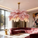 Axyaa Feather Ceiling Lamp LED Chandelier for Modern Nordic Home Decor