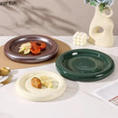 Axyaa Solid Color Donuts Ceramic Steak Plate, Dessert, Salad, Sushi Restaurant Display Tableware