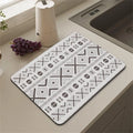 Axyaa Cream Solid Color Coffee Machine Drain Mat - Kitchen Non-Slip Absorbent Drying Mat