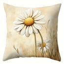 Axyaa Daisy Pillow Covers, 18x18 Inches - Soft Polyester, Country Style