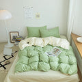Axyaa Washed Cotton Mix & Match Solid Color Double-Spell Four-Piece Set
