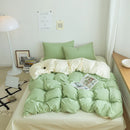 Axyaa Washed Cotton Mix & Match Solid Color Double-Spell Four-Piece Set